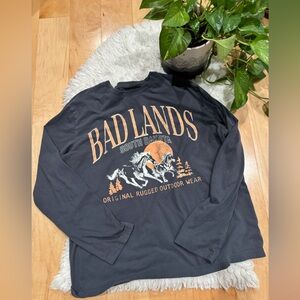 BADLANDS South Dakota long sleeve tee original rugged outdoor wear xl